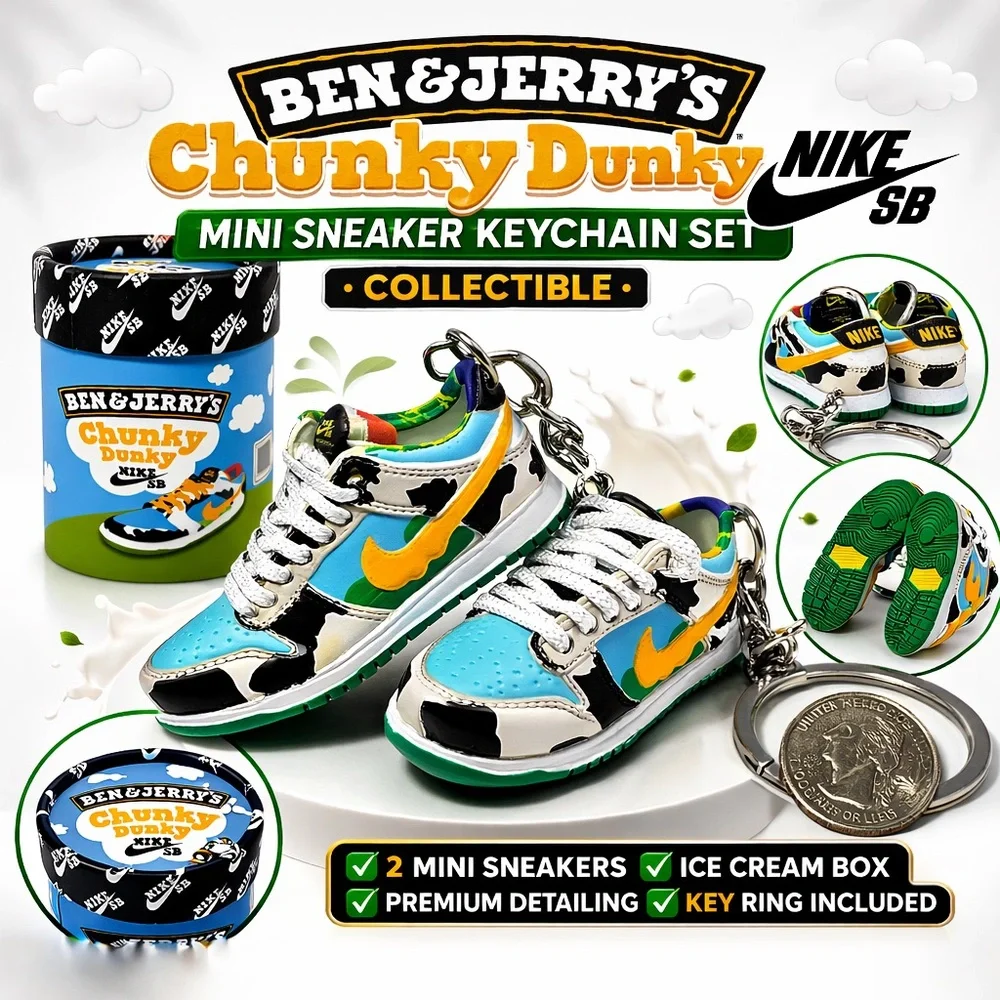 Ben & Jerry’s x Nike SB‎ Chunky Dunky Mini Sneaker Keychain Ice Cream Container